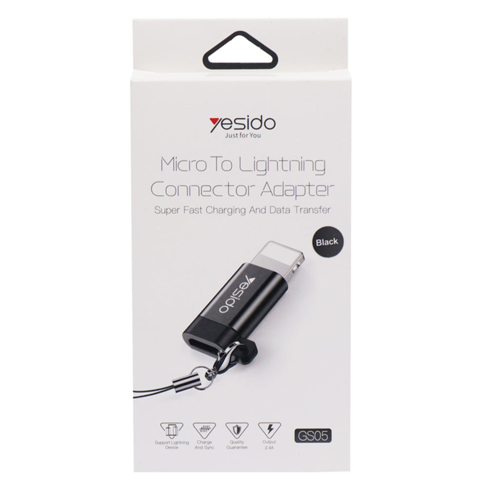 Daten- und Ladeadapter microUSB - Lightning Yesido GS05, Schwarz