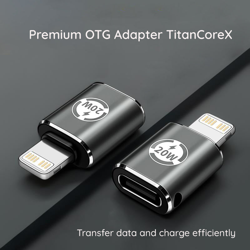 USB-C - Lightning Daten- und Ladeadapter Techsuit A11 TitanCoreX, Grau