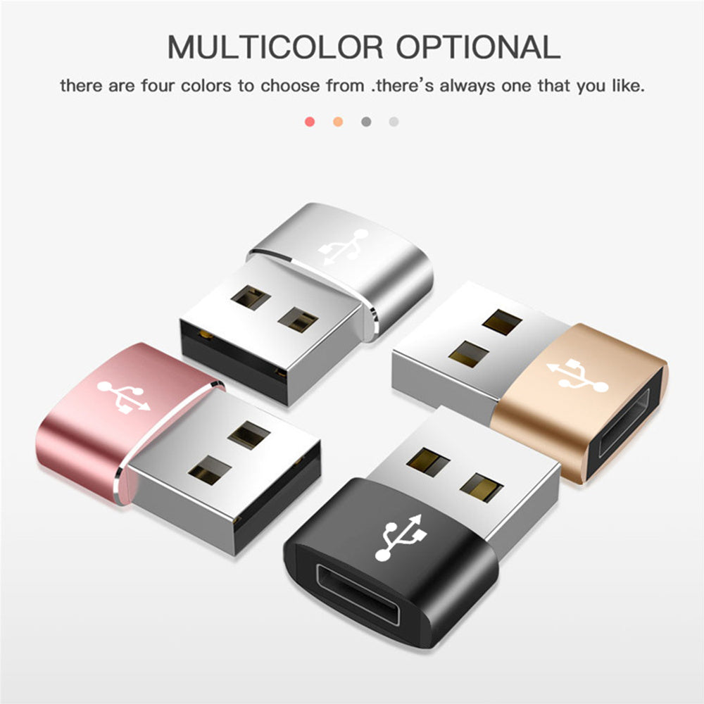 USB-C - USB-A Daten- und Ladeadapter Techsuit, Schwarz