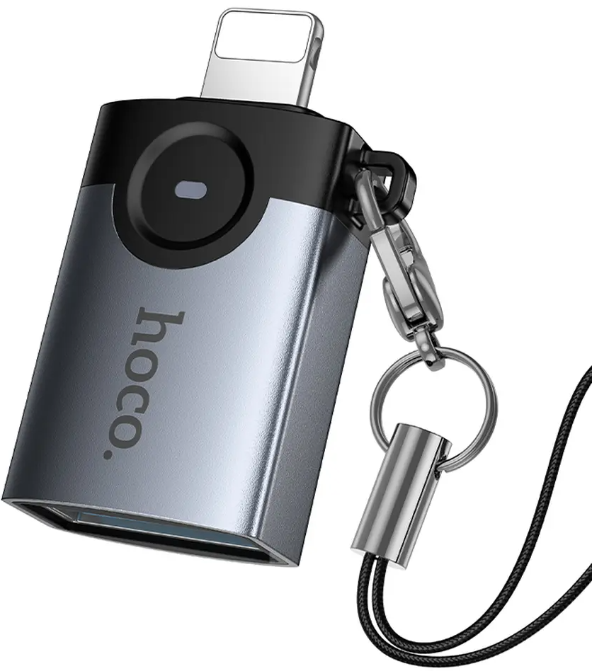 OTG Lightning Adapter - USB-A HOCO UA46, Gray