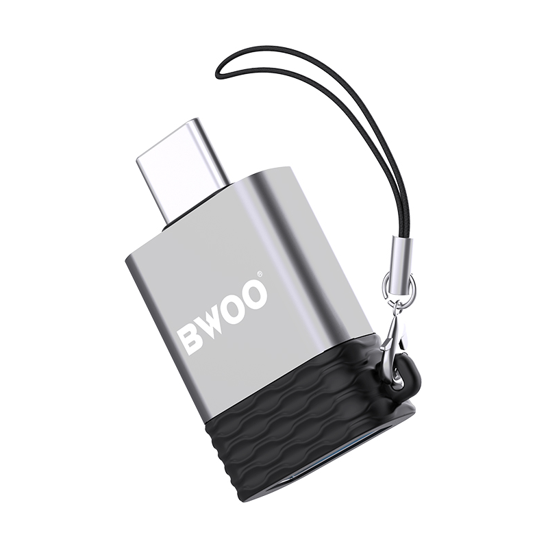 OTG-Adapter USB-A - USB-C BWOO BZ-35, Grau