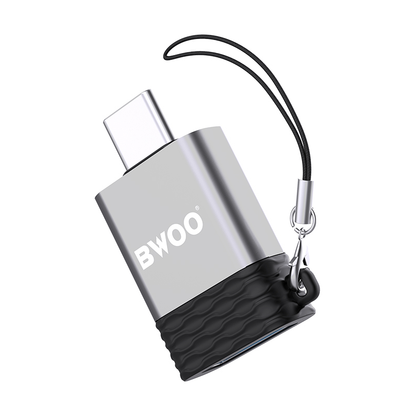 OTG-Adapter USB-A - USB-C BWOO BZ-35, Grau