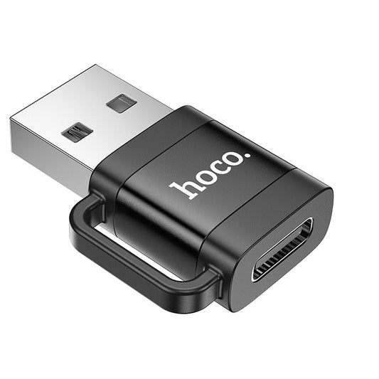 USB-C - USB-A Daten- und Ladeadapter HOCO UA31D, Schwarz