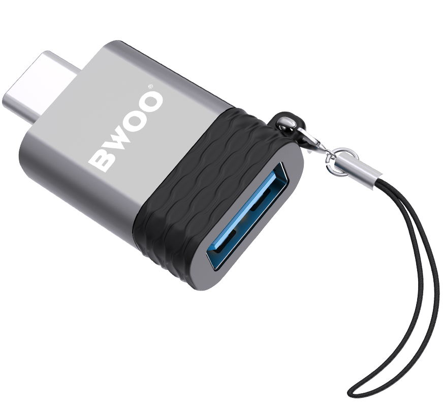 OTG-Adapter USB-A - USB-C BWOO BZ-35, Grau