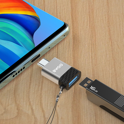 OTG-Adapter USB-A - USB-C BWOO BZ-35, Grau