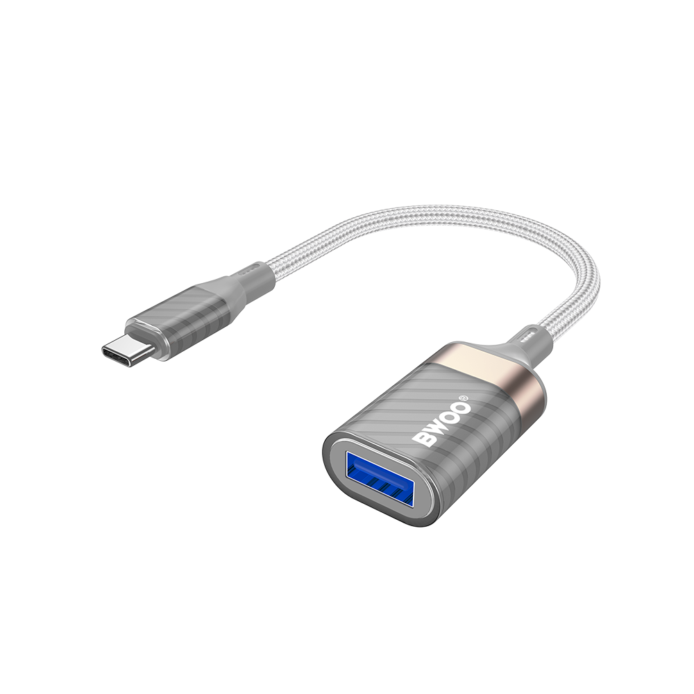 OTG USB-C - USB-A Adapter BWOO BZ69, Grau