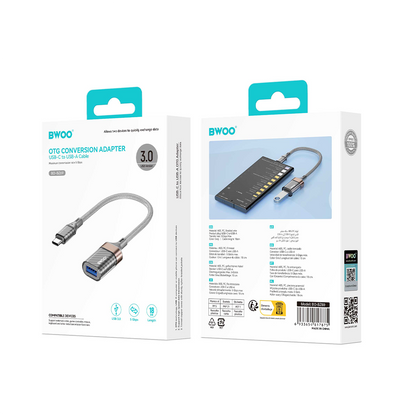 OTG USB-C - USB-A Adapter BWOO BZ69, Grau