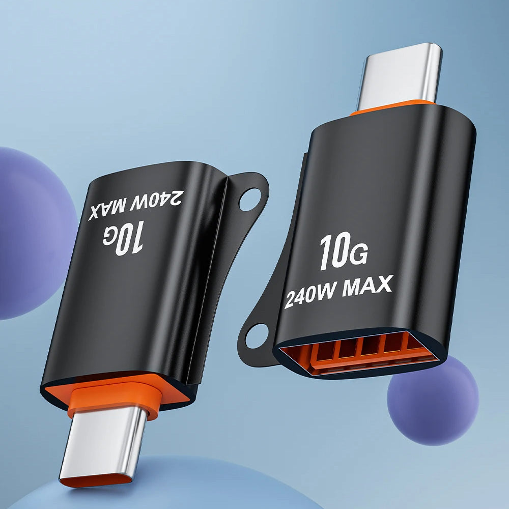 OTG Adapter USB-C - USB-A Techsuit A1 HyperPort, Schwarz Orange