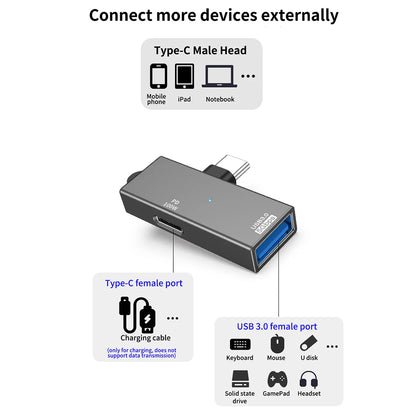 OTG Adapter USB-C - USB-A Techsuit A21, Grau