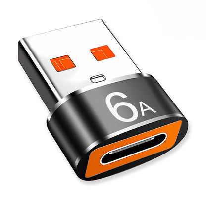 USB-C - USB-A Daten- und Ladeadapter Techsuit A4 HyperPort, Schwarz Orange