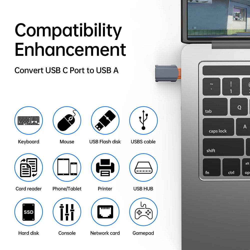 OTG Adapter USB-C - USB-A Techsuit A9 SlateVolt, Grau Orange