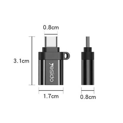 OTG Adapter USB-C - USB-A Yesido GS06, Schwarz