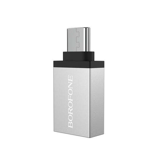 OTG USB-A - USB-C Adapter Borofone BV3, Silber