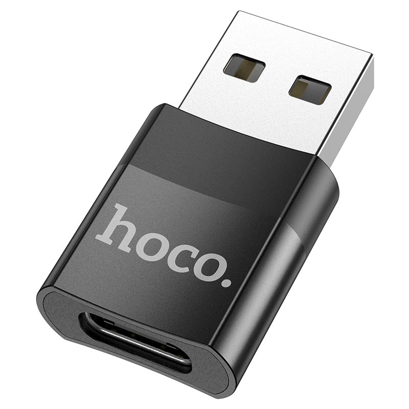 USB-C - USB-A Daten- und Ladeadapter HOCO UA17, Schwarz