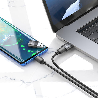 USB-C - USB-A Daten- und Ladeadapter HOCO UA17, Schwarz