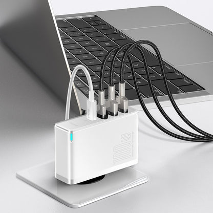 Baseus GaN2 Pro Netzwerkladegerät, 100 W, 3 A, 2 x USB-A – 2 x USB-C, Weiß CCGAN2P-L02