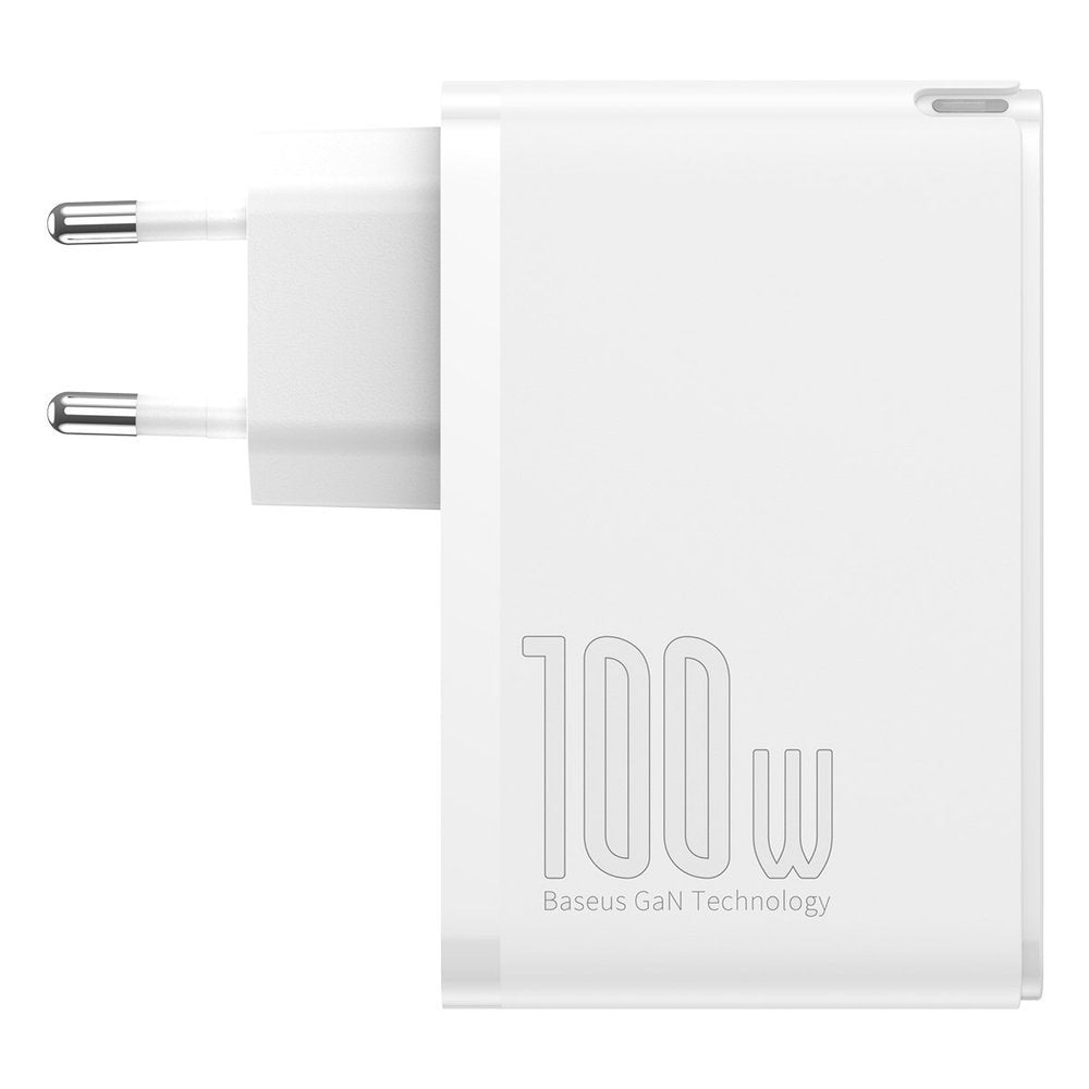 Baseus GaN2 Pro Netzwerkladegerät, 100 W, 3 A, 2 x USB-A – 2 x USB-C, Weiß CCGAN2P-L02