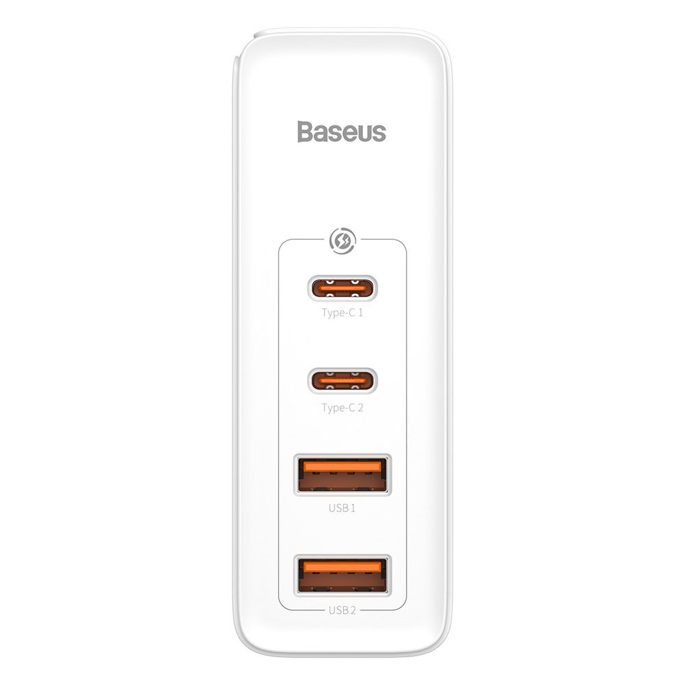 Baseus GaN2 Pro Netzwerkladegerät, 100 W, 3 A, 2 x USB-A – 2 x USB-C, Weiß CCGAN2P-L02