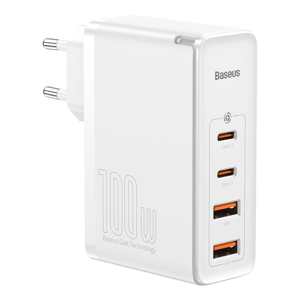 Baseus GaN2 Pro Netzwerkladegerät, 100 W, 3 A, 2 x USB-A – 2 x USB-C, Weiß CCGAN2P-L02