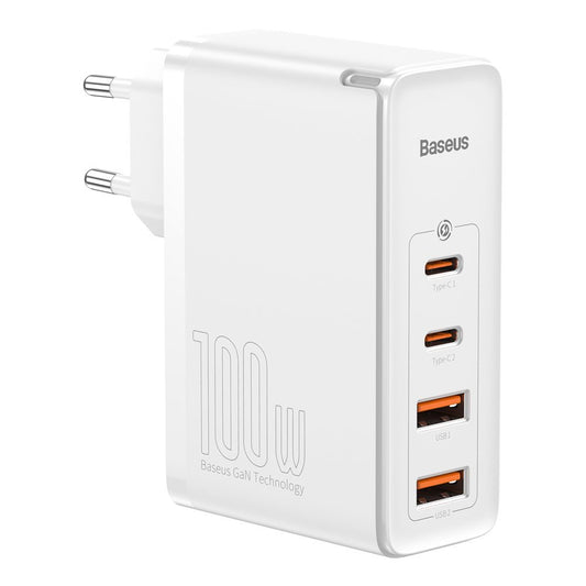 Netzwerk-Ladegerät Baseus GaN2 Pro, 100W, 3A, 2 x USB-A - 2 x USB-C, Weiß CCGAN2P-L02