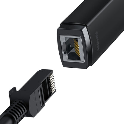 Baseus Lite Netzwerkadapter, USB-C – RJ45, Schwarz WKQX000301