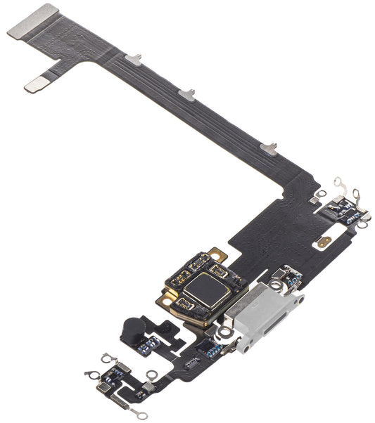 Kabel mit Lade-/Datenanschluss - Mikrofon Apple iPhone 11 Pro Max, Silber