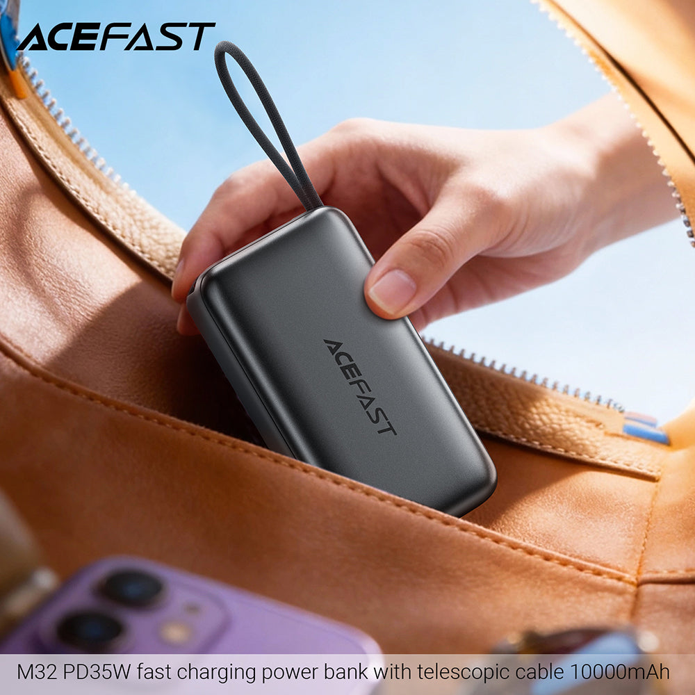 Externer Akku Acefast M32, 10000mAh, 35W, PD, 2 x USB-C, Grau