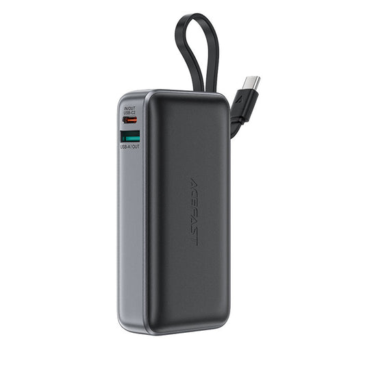 Externer Akku Acefast M7, 10000mAh, 30W, QC + PD, 1 x USB-A - 2 x USB-C, Schwarz