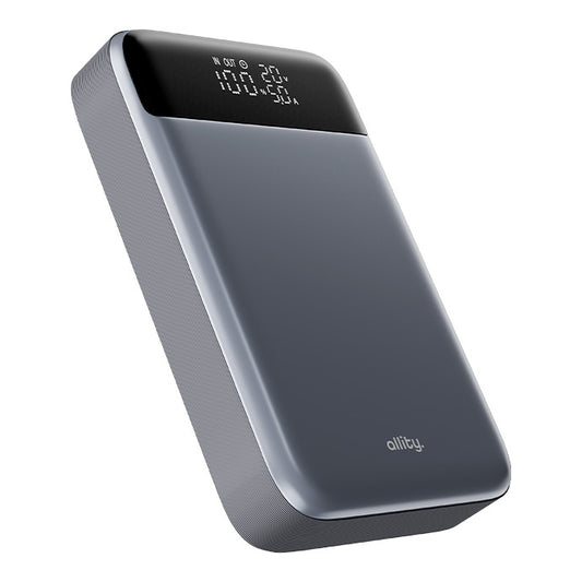 Externer Akku Allity. APB-200 PocketPower, 19200mAh, 130W, QC + PD, 1 x USB-A - 2 x USB-C, Grau