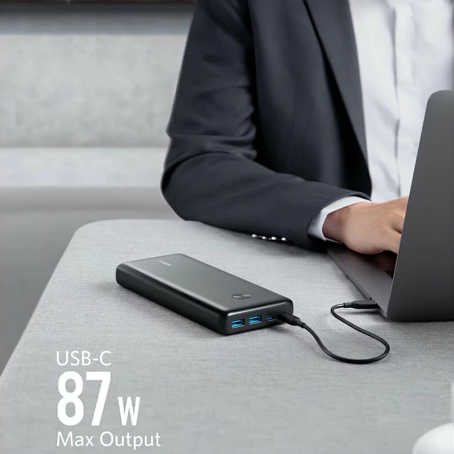 Anker PowerCore III Elite Externer Akku, 25600 mAh, 87 W, QC + PD, 2 x USB-A – 2 x USB-C, Schwarz A1291H11