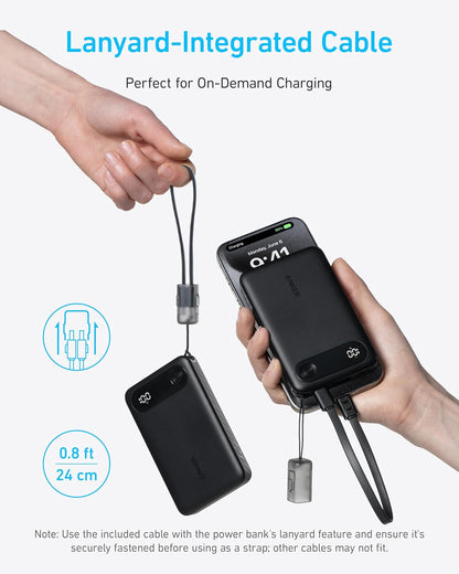 Externer Akku Anker PowerCore, 10000 mAh, 22,5 W, QC + PD, 1 x USB-A - 2 x USB-C, Schwarz A1257G11