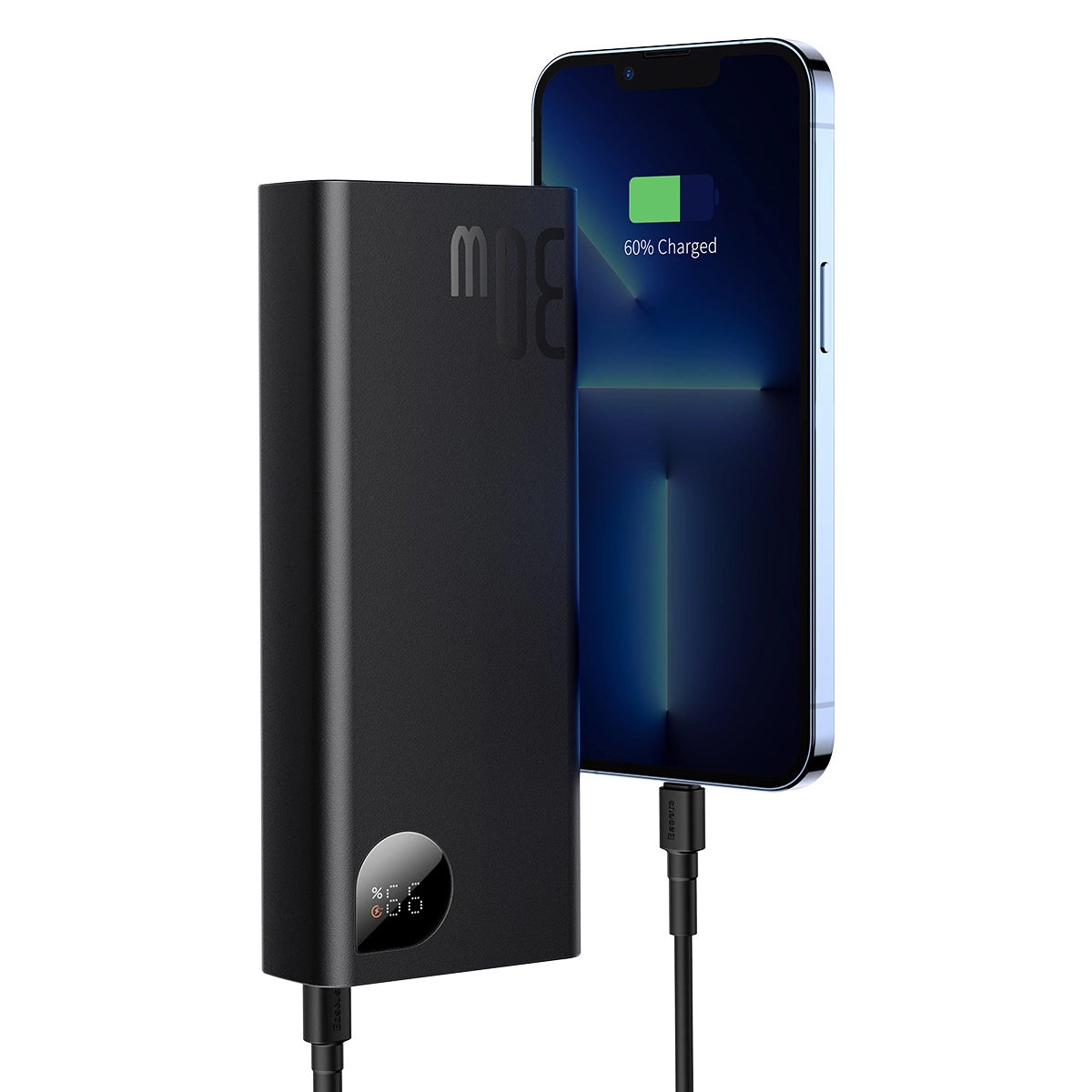 Baseus Adaman Externer Akku, 20000 mAh, 30 W, QC + PD, 1 x USB-C – 2 x USB-A, Schwarz PPAD030001