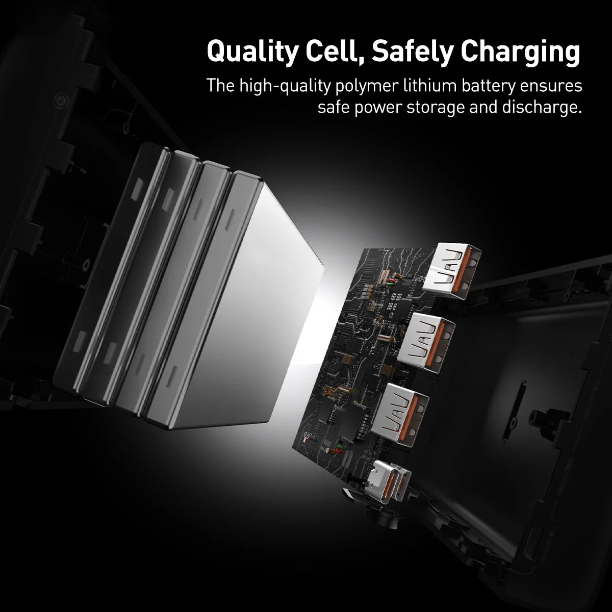Externer Akku Baseus Adaman, 40000mAh, 22.5W, QC + PD, 1 x USB-C - 3 x USB-A, Schwarz