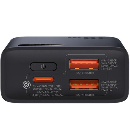 Externer Akku Baseus Adaman2, 10000mAh, 30W, QC + PD, 1 x USB-C - 2 x USB-A, Schwarz PPAD040101