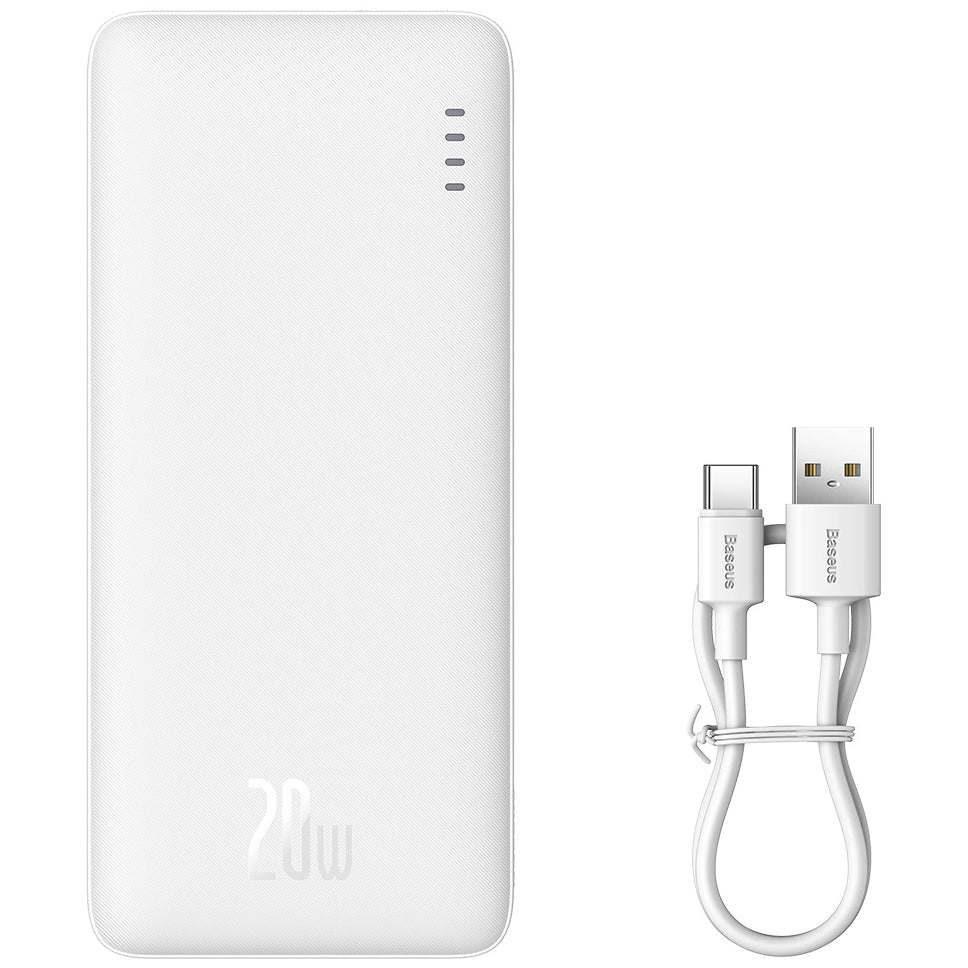 Externer Akku Baseus Airpow, 10000mAh, 20W, QC + PD, 1 x USB-A - 1 x USB-C, Weiß