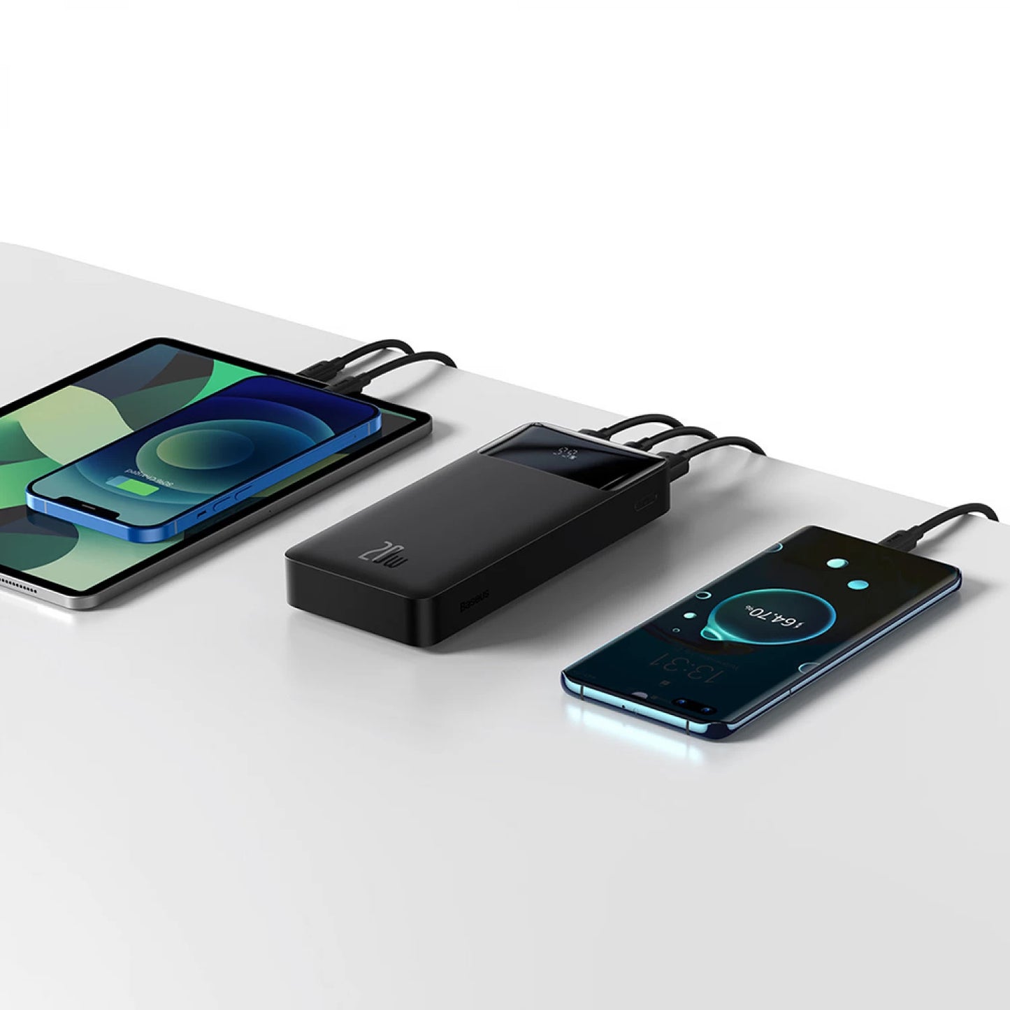Externer Akku Baseus Bipow, 20000mAh, 20W, QC + PD, 1 x USB-C - 2 x USB-A, Schwarz PPBD050501