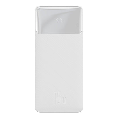 Baseus Bipow Externer Akku, 10000 mAh, 15 W, 1 x USB-C – 2 x USB-A, Weiß PPBD050002