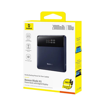 Externe Batterie Baseus Blade H1, 20000mAh, 100W, QC + PD, 2 x USB-A - 2 x USB-C, Schwarz P10021604123-00
