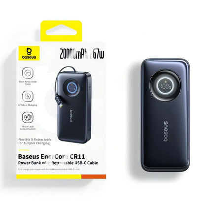 Externer Akku Baseus EnerCore CR11, 20000mAh, 67W, PD, 2 x USB-C, Schwarz E0027H00