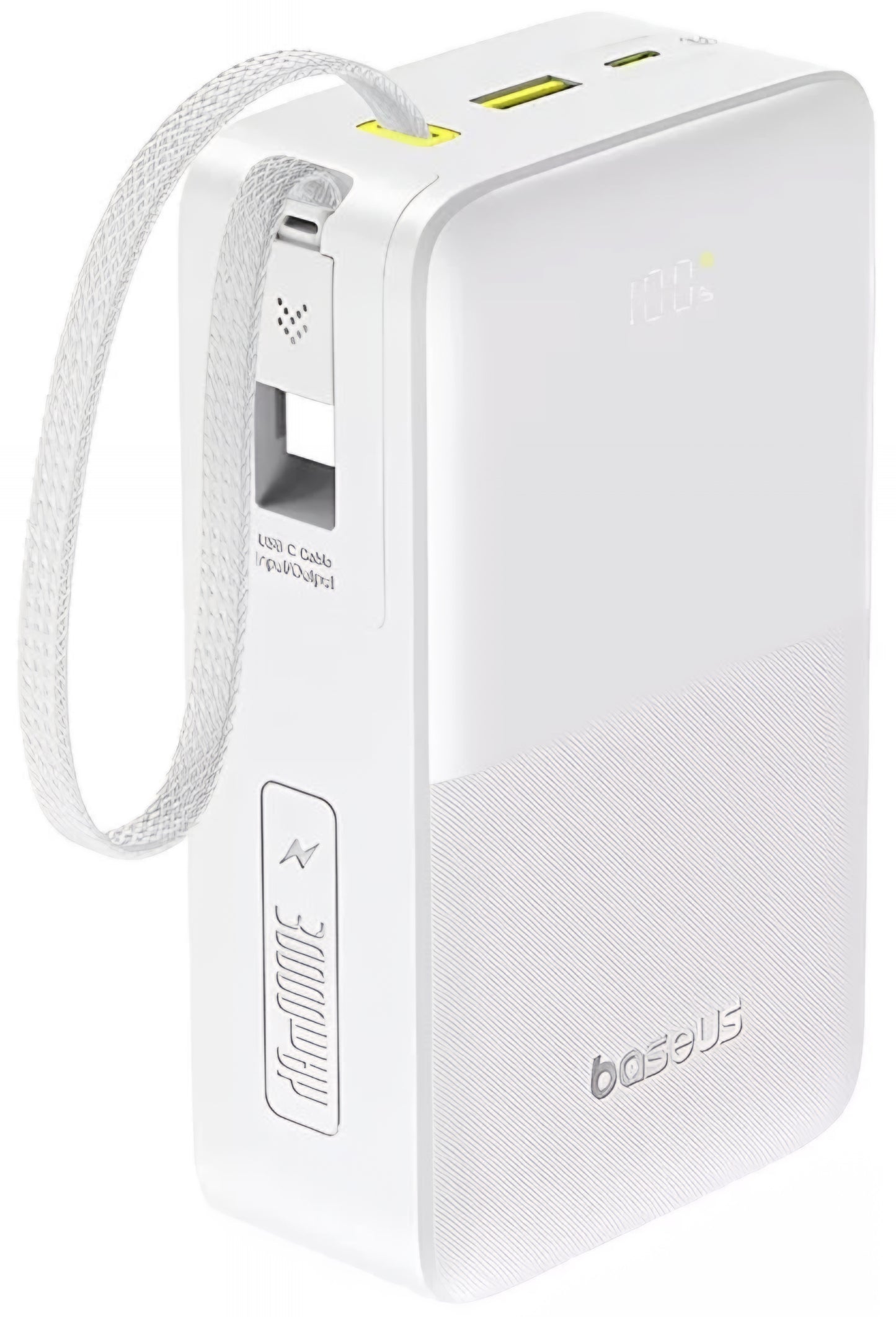 Externer Akku Baseus EnerFill Bipow2 Pro, 30000mAh, 22.5W, QC + PD, 1 x USB-A - 2 x USB-C, Weiß E0028101