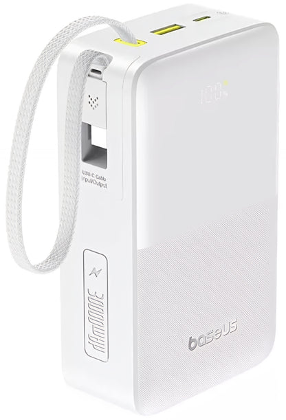 Externer Akku Baseus EnerFill Bipow2 Pro, 30000mAh, 22.5W, QC + PD, 1 x USB-A - 2 x USB-C, Weiß E0028101