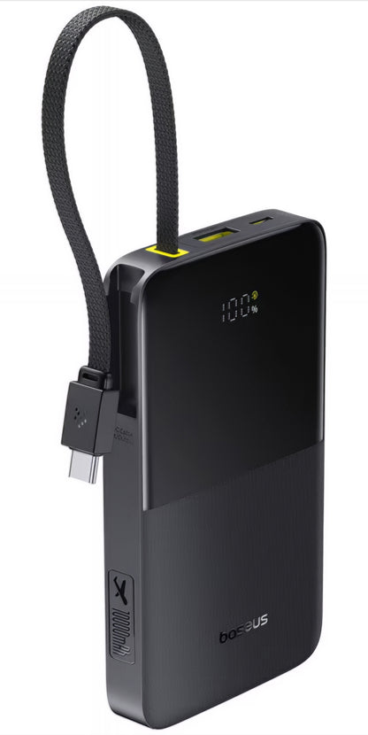 Externer Akku Baseus EnerFill Bipow2 Pro, 10000mAh, 22.5W, QC + PD, 1 x USB-A - 2 x USB-C, Schwarz E0027600