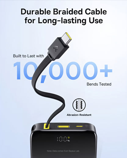 Externer Akku Baseus EnerFill Bipow2 Pro, 10000mAh, 22.5W, QC + PD, 1 x USB-A - 2 x USB-C, Schwarz E0027600