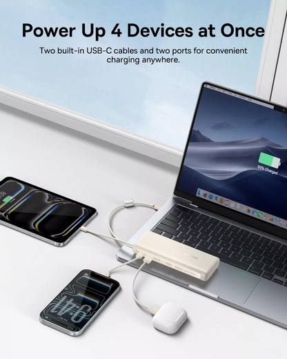Externe Batterie Baseus EnerFill FC41, 20000mAh, 100W, QC + PD, 1 x USB-A - 3 x USB-C, Weiß E0028N04