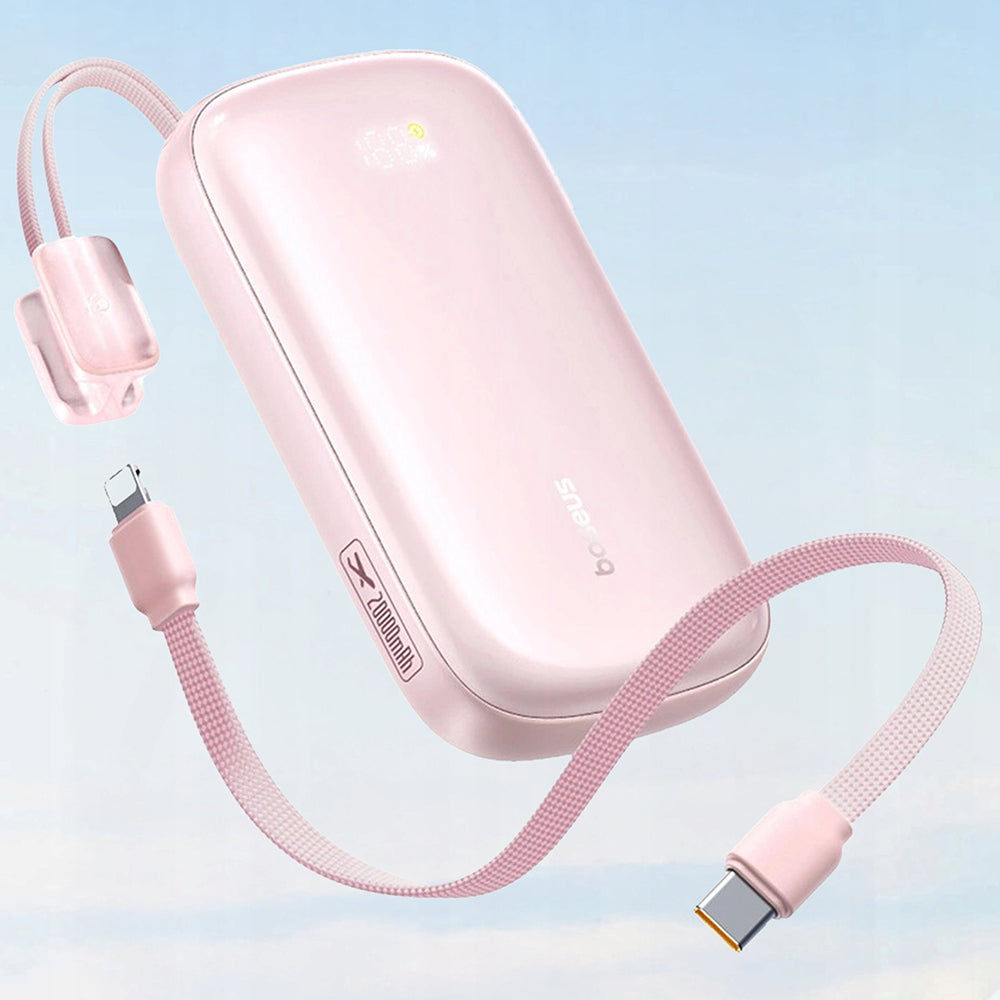 Baseus EnerFill FC21 Qpow 3 Ultra External Battery, 10000mAh, 22.5W, QC + PD, 1 x USB-A - 1 x USB-C, Pink E0027L02