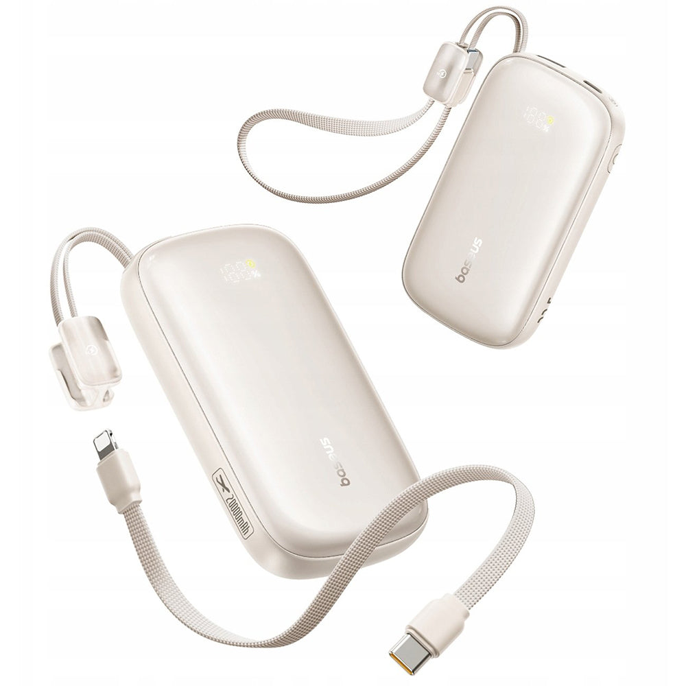 Externer Akku Baseus EnerFill FC21 Qpow 3 Ultra, 10000mAh, 45W, QC + PD, 1 x USB-A - 1 x USB-C, Beige E0027Q01