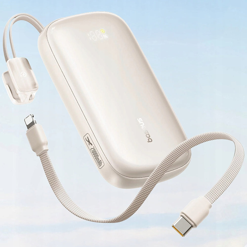 Externer Akku Baseus EnerFill FC21 Qpow 3 Ultra, 10000mAh, 45W, QC + PD, 1 x USB-A - 1 x USB-C, Beige E0027Q01