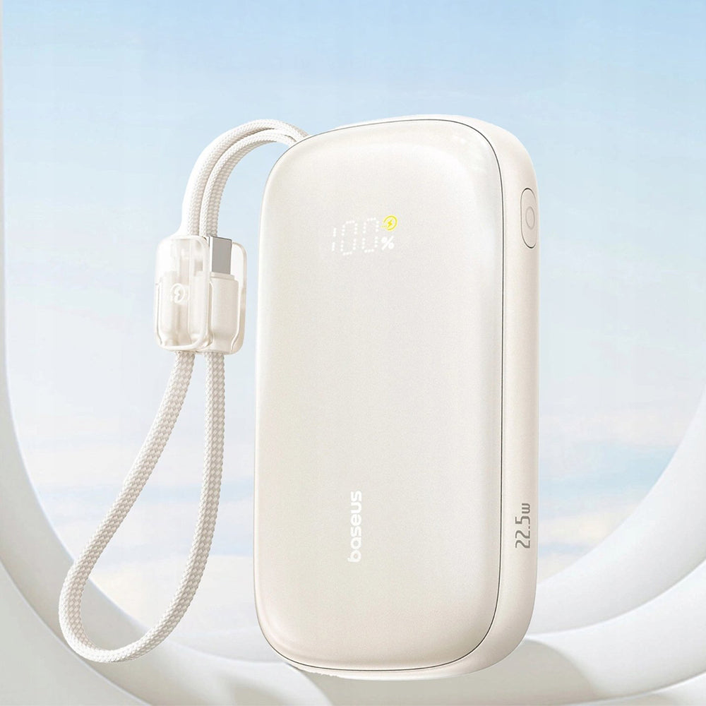 Externer Akku Baseus EnerFill FC21 Qpow 3 Ultra, 10000mAh, 45W, QC + PD, 1 x USB-A - 1 x USB-C, Beige E0027Q01