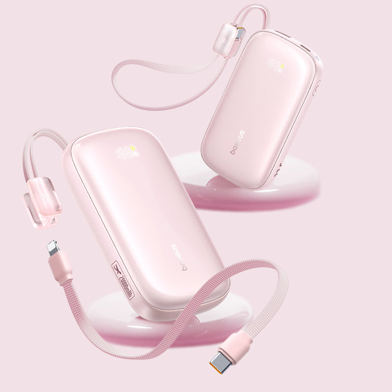 Externer Akku Baseus EnerFill FC21 Qpow 3 Ultra, 10000mAh, 45W, QC + PD, 1 x USB-A - 1 x USB-C, Rosa E0027Q02