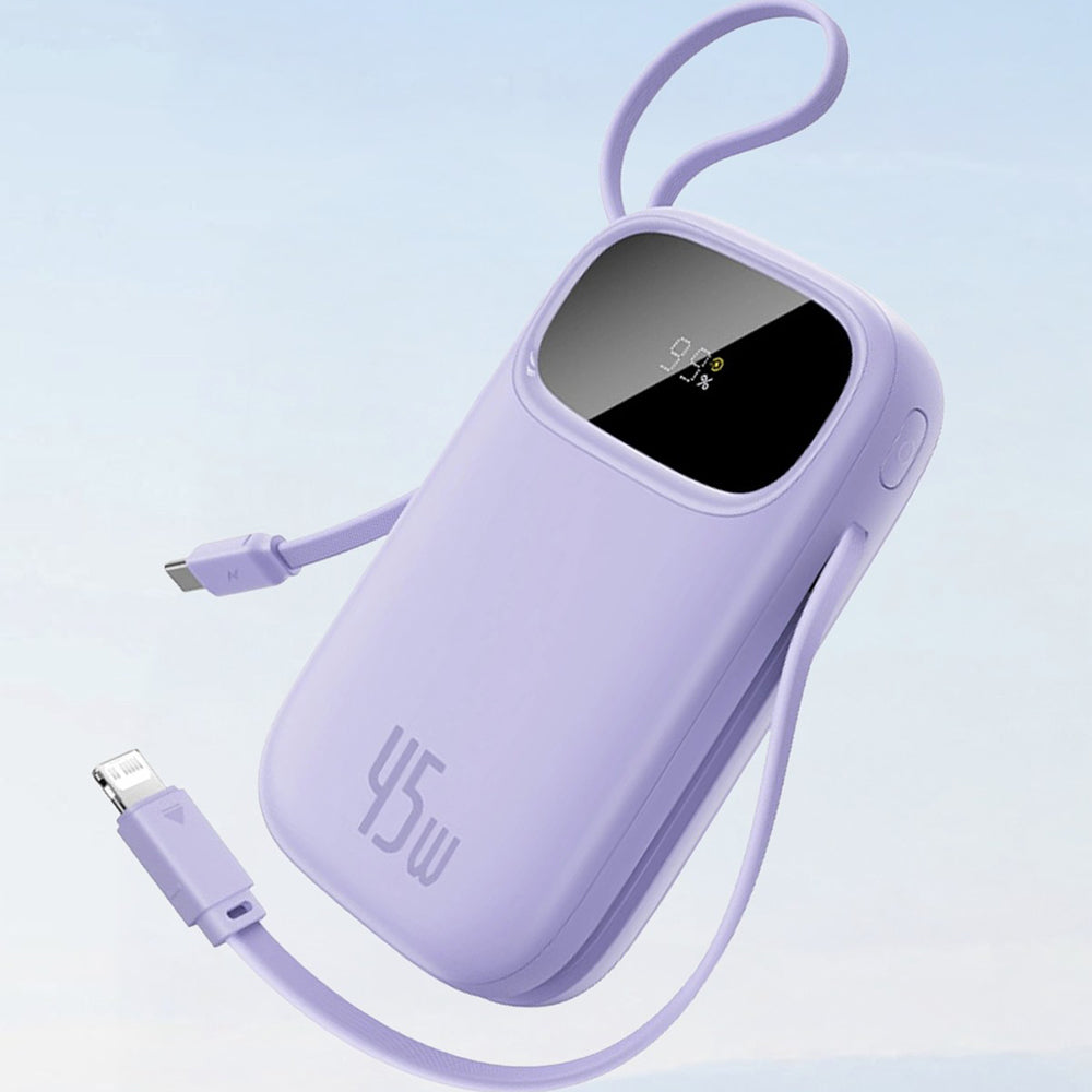 Externer Akku Baseus EnerFill FC31 Qpow 3, 10000mAh, 45W, QC + PD, 1 x Lightning - 1 x USB-A - 2 x USB-C, Lila E0028C02